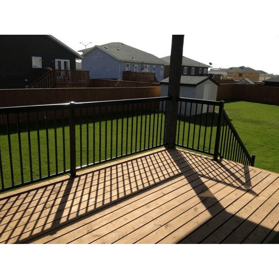 Generic 6 Pack 11/2" x 42" Black Aluminum Straight Wide Railing