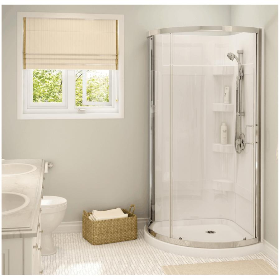 Maax 34 X White Cyrene Round Shower Cabinet With