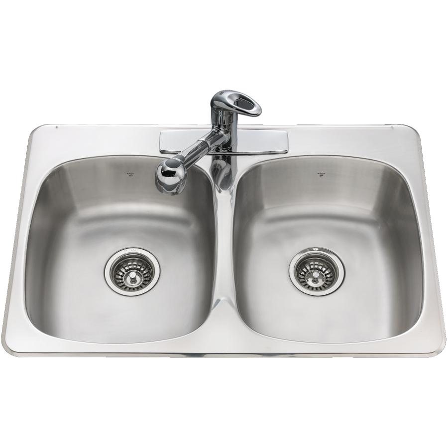 Kindred 31 X 20 7 Double Stainless Steel 3 Hole Kitchen Sink