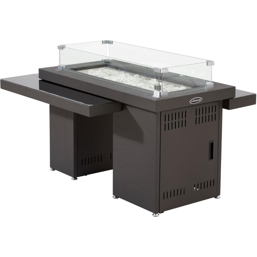 Hiland Black Two Tier Propane Firepit Coffee Table Weeks Home Black Two Tier Propane Firepit Coffee Table